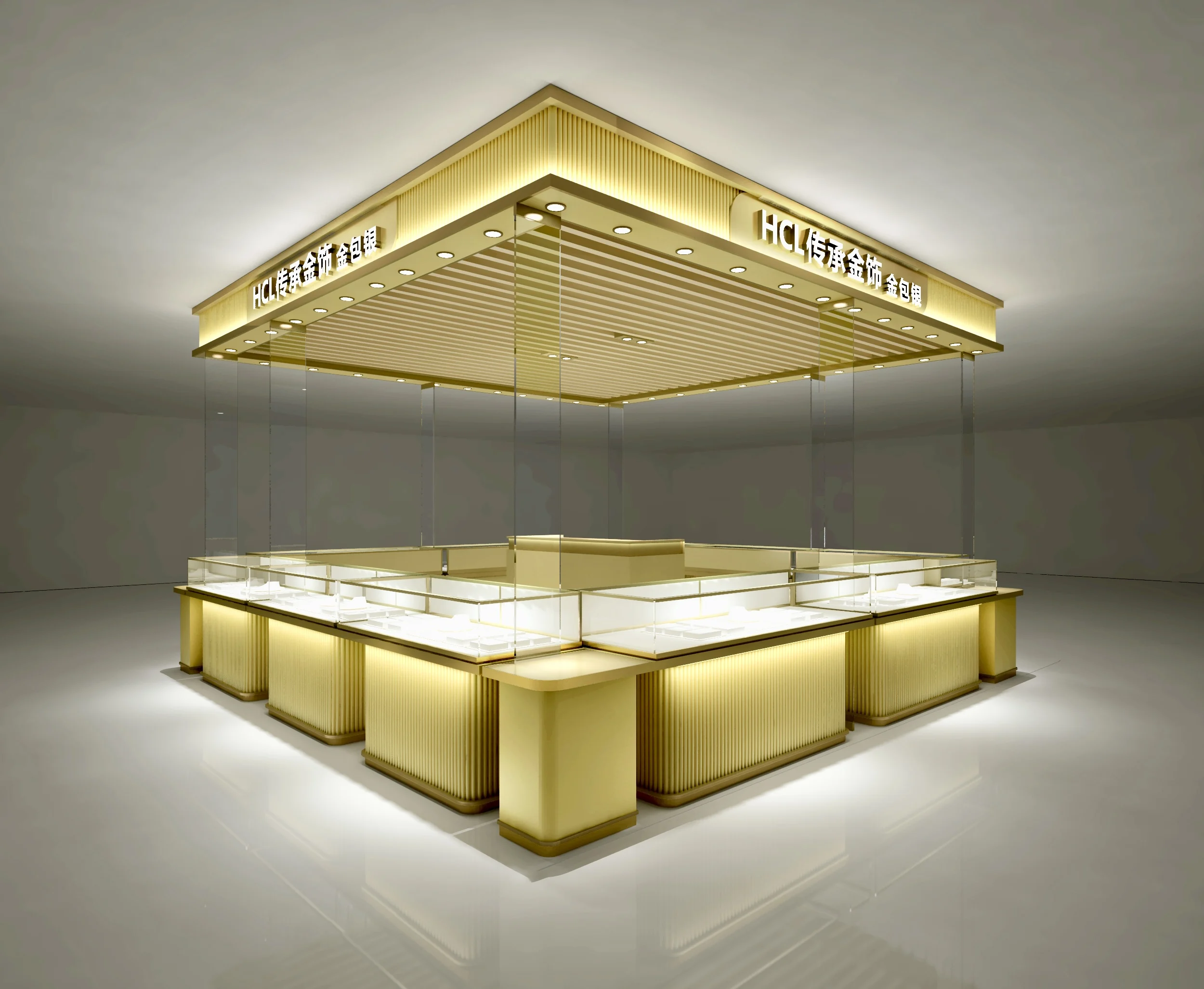Custom.Elegant Foldable Jewelry Showcase with Lights Display Case for Showoffs