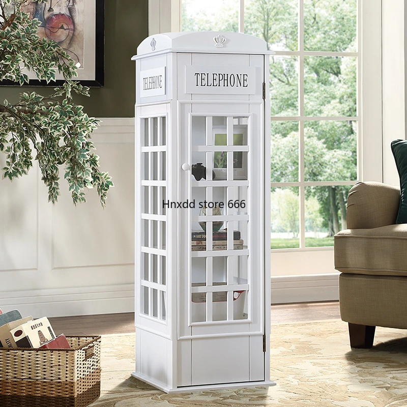 English telephone booth decoration with door cabinet