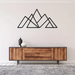 CIFbuy Geometric Mountains Metal Wall Art - Metal Wall Home Decor - Rust Free Aluminum Composite Wall Decor Hanging Iron Art