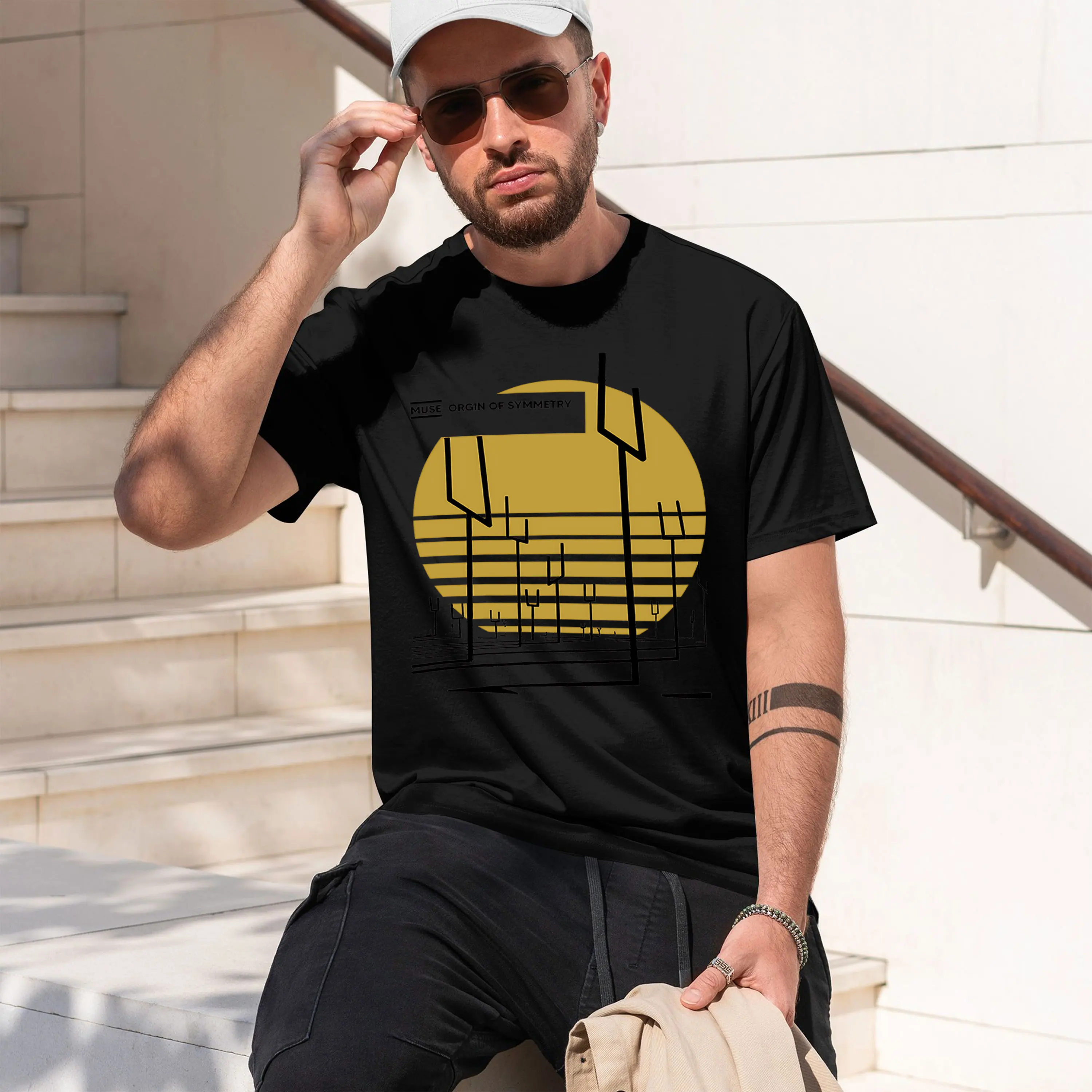 Camiseta de manga corta con cuello redondo para hombre, modelo nuevo 2026 de Origin of Symmetry Muse, estilo clásico informal, disponible en varios colores y tallas para uso diario.