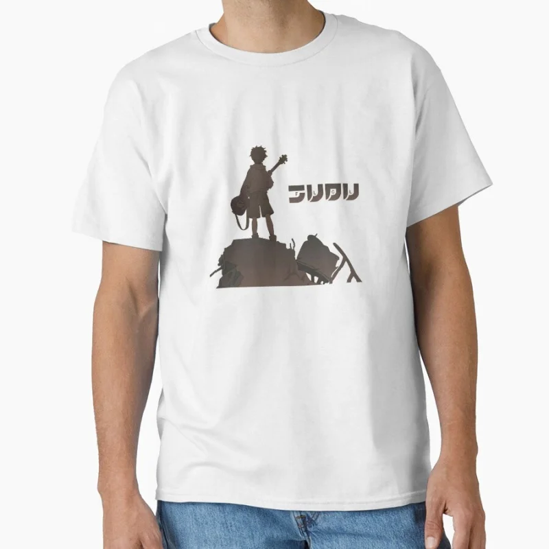 FLCL Chłopiec z gitarą Fooly Cooly Anime T-shirt Rozmiar L Koszulki Manga Grafika Nadruk Y2k Ubrania Koszulka z kreskówką