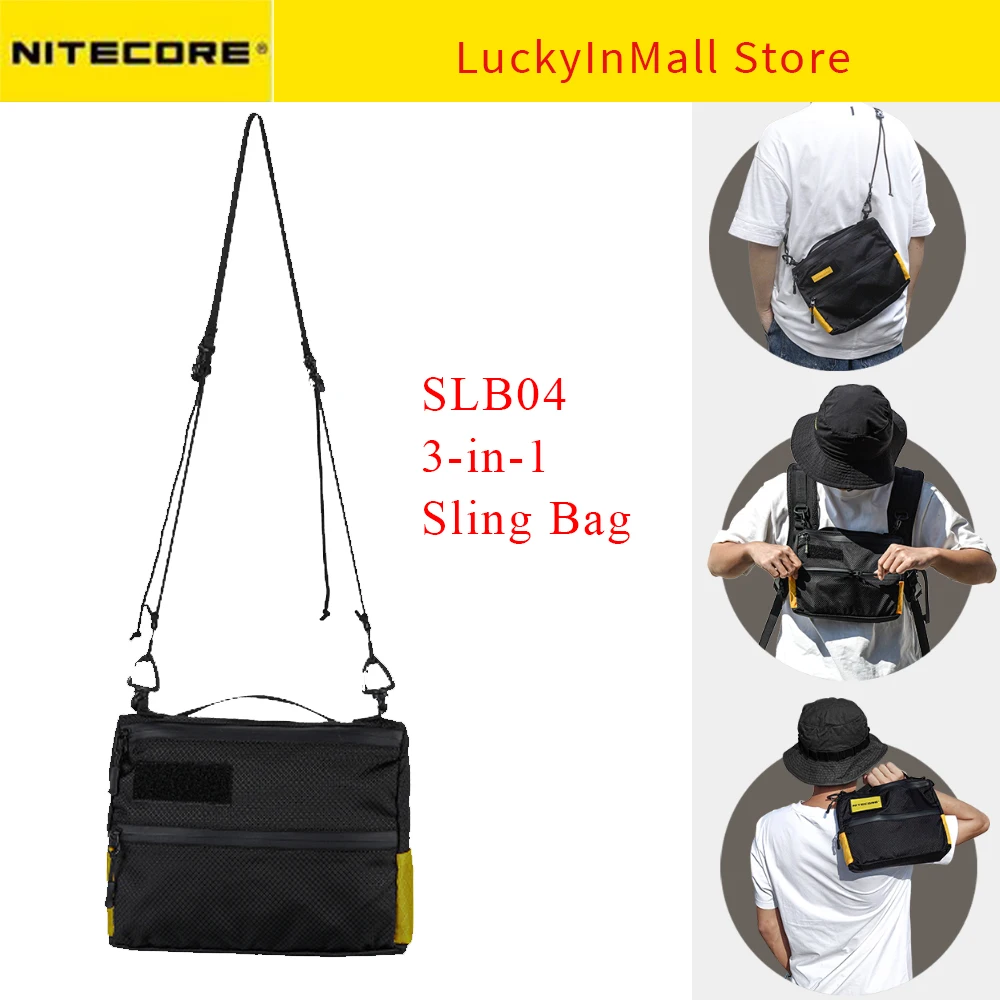 

NITECORE SLB04 Sling Bag Handbag Chest Bags 400D Nylon Shoulder Crossbody Bag For iphone iPad Mini Earphone Men Women