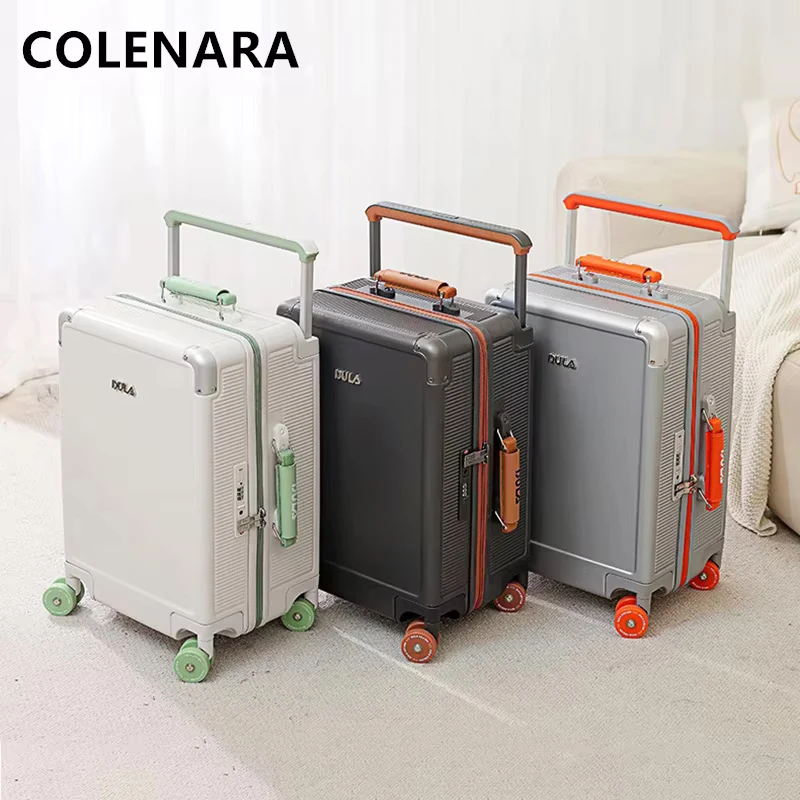 COLENARA maleta de alta calidad ABS + caja de embarque de PC 20 "24" 26 pulgadas bolsas con ruedas de gran capacidad para hombres equipaje de viaje de mano