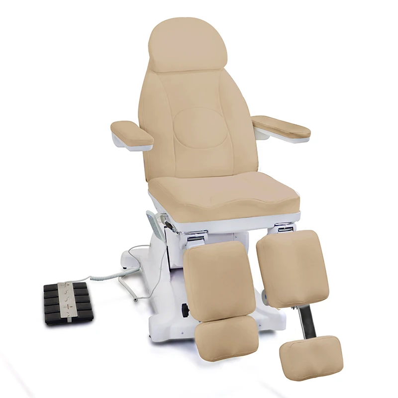 Electric Podiatry Chair 5 Motor Foot Care Chair Pedicure Chair Adjustable Beauty Bed for Salon Spa Medical Clinic PVC leather
