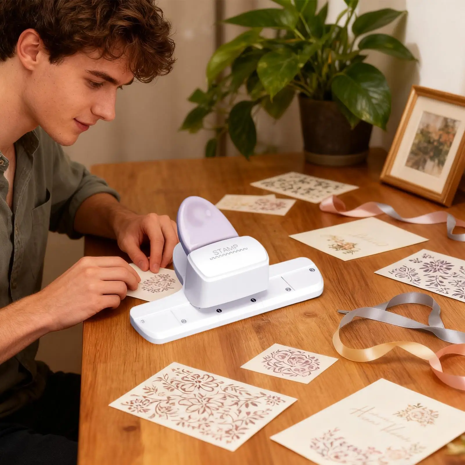 

Die Cutting Machine Portable Photo Embosser Die Cutter For Photos Paper Scrapbooking Photo Album Crafts DIY Projects Crafting