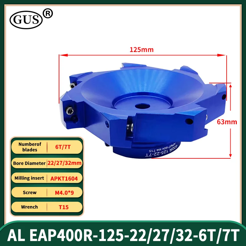 Imagem -05 - Eap Bap 400r 40 50 63 80 100 125 160 Cabeça de Fresa de Topo de Alumínio de 90 Graus para Porta-ferramentas Fmb Torno Apkt1604