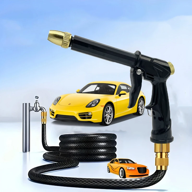 Automobil-Hochdruck-Wasserpistole mit Verstellbarer Düse, Autowaschmaschine, Gartensprinkler, Universelles Autowaschzubehör