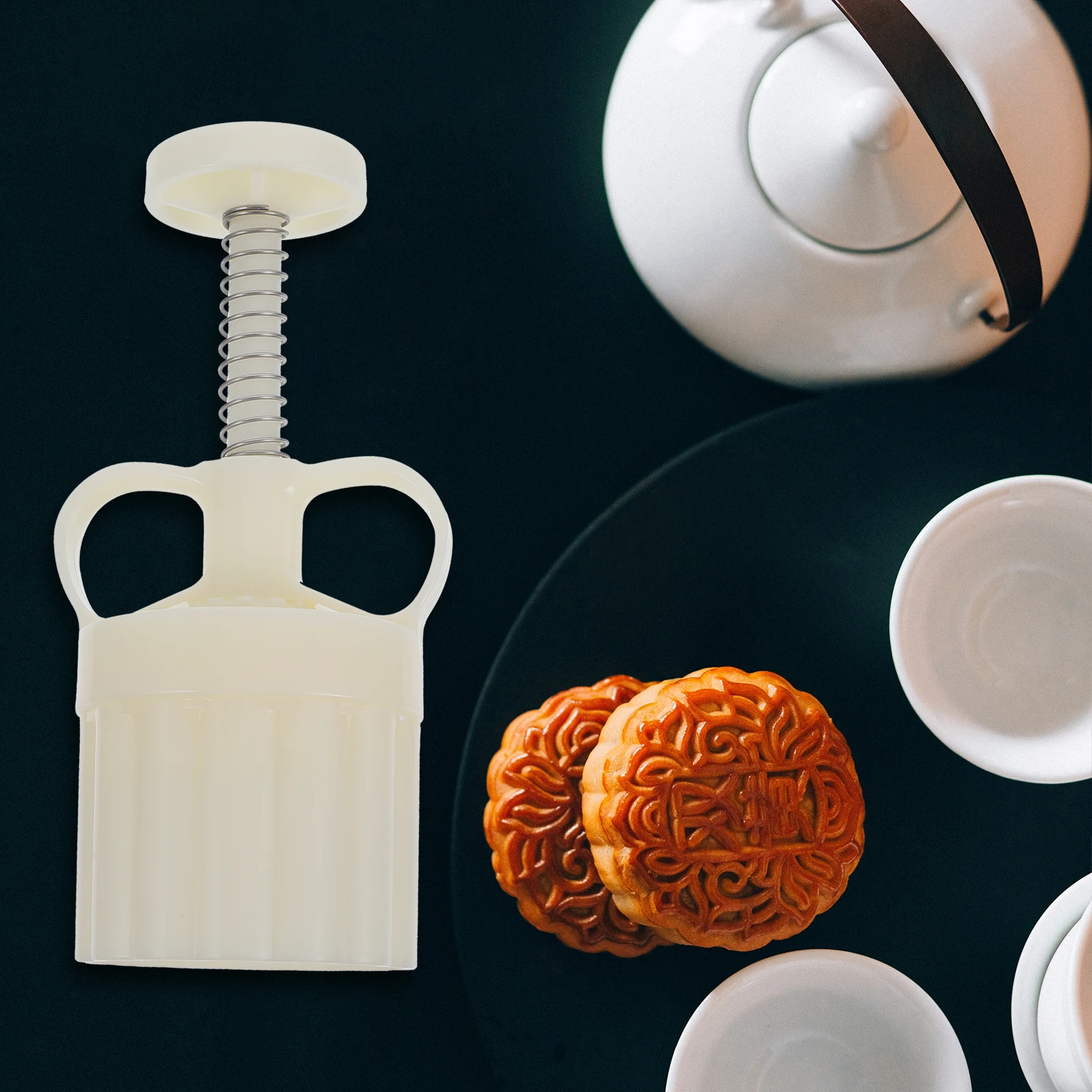 

1Set Moon Cake Mold 3D Flower Hand Press Baking Tool for Moon Cake Cookie Fondant Decorative Stamp DIY Press Baking Mold