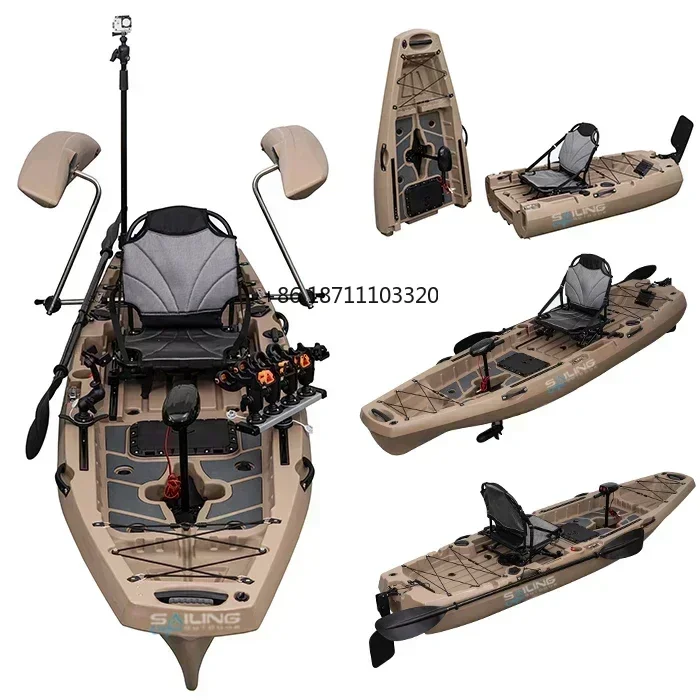 Pedali Kayak pieghevole staccabile con motore elettrico Nuovo design 3MS Kayak da pesca modulare per 1 persona