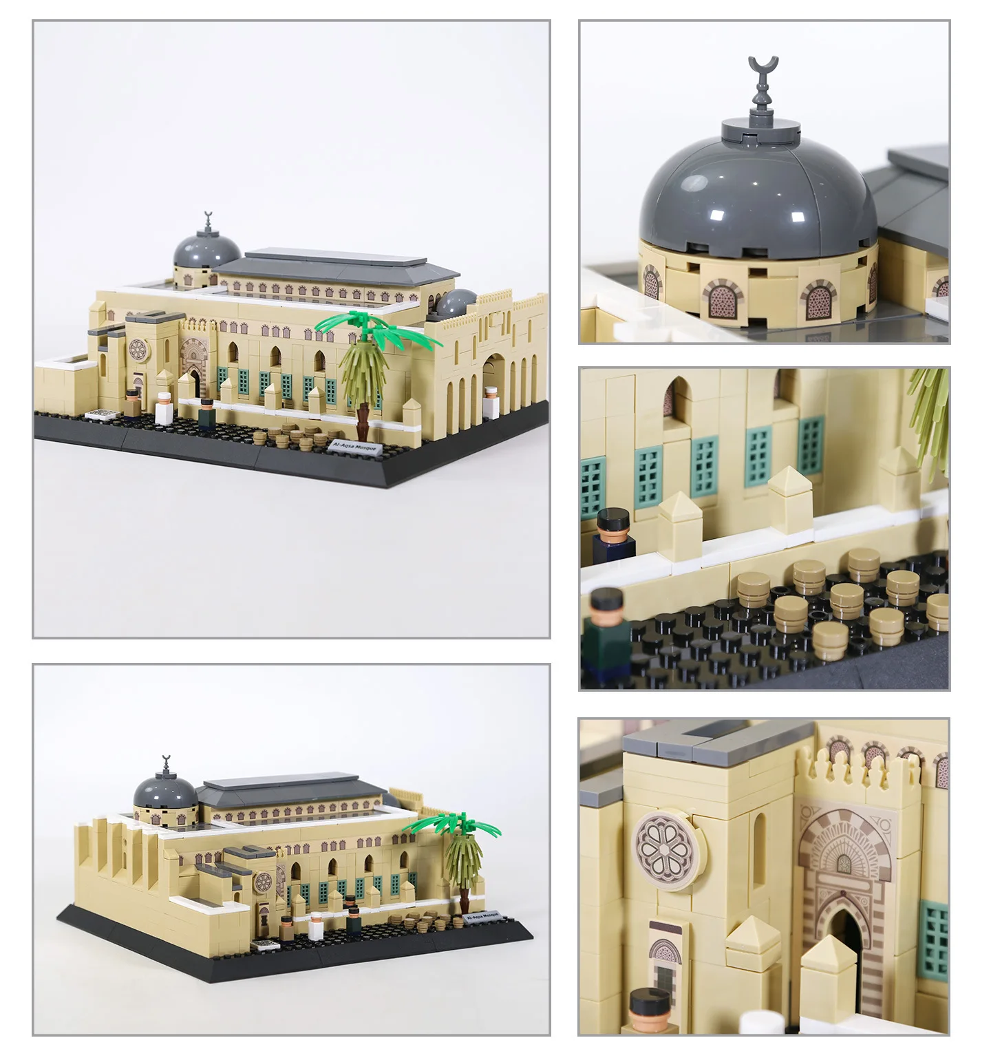 الإبداعية العالم الشهير العمارة الثقافية بنة البناء القدس Aqsa مسجد نموذج مجموعات لعبة الطوب جمع #3