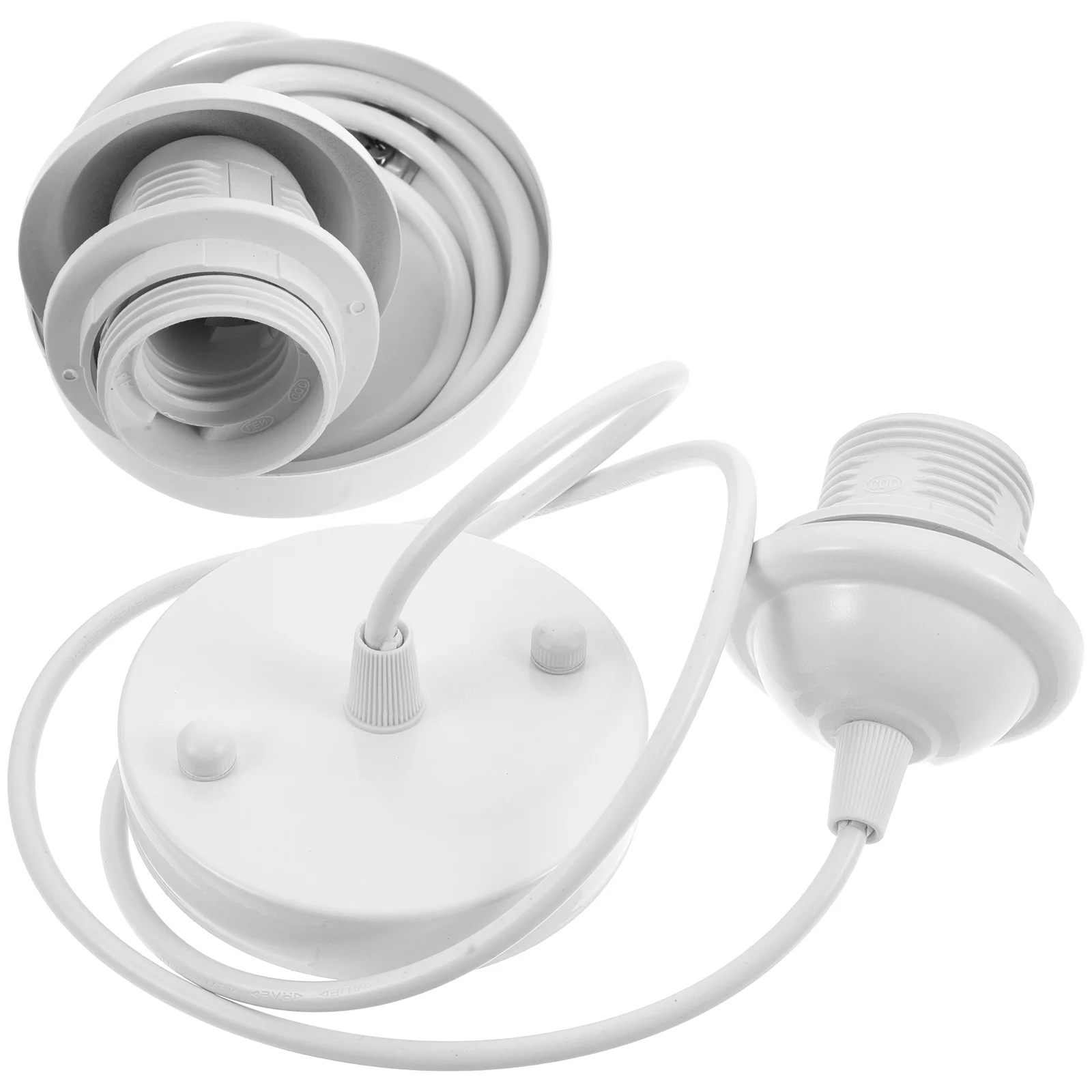 2Pcs E27 Lamp Socket Metal Holder Pendant Light Kit Adjustable Length Threaded Bulb Base Screw Socket Hanging Fixture