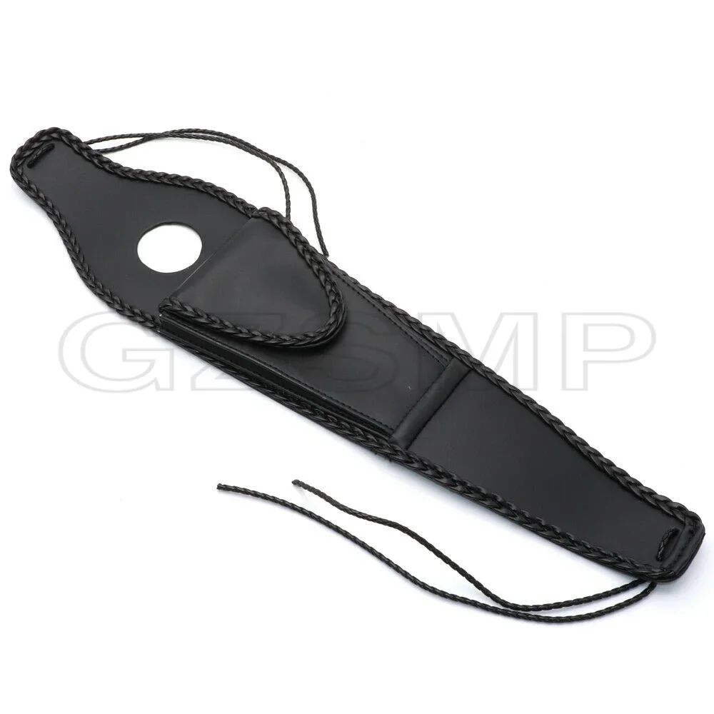 Motorcycle Fuel Tank Cap Cover Panel Pad Bib Bra Bag Trim Pouch Black PU Leather Fit for Harley Sportster XL 48 883 1200