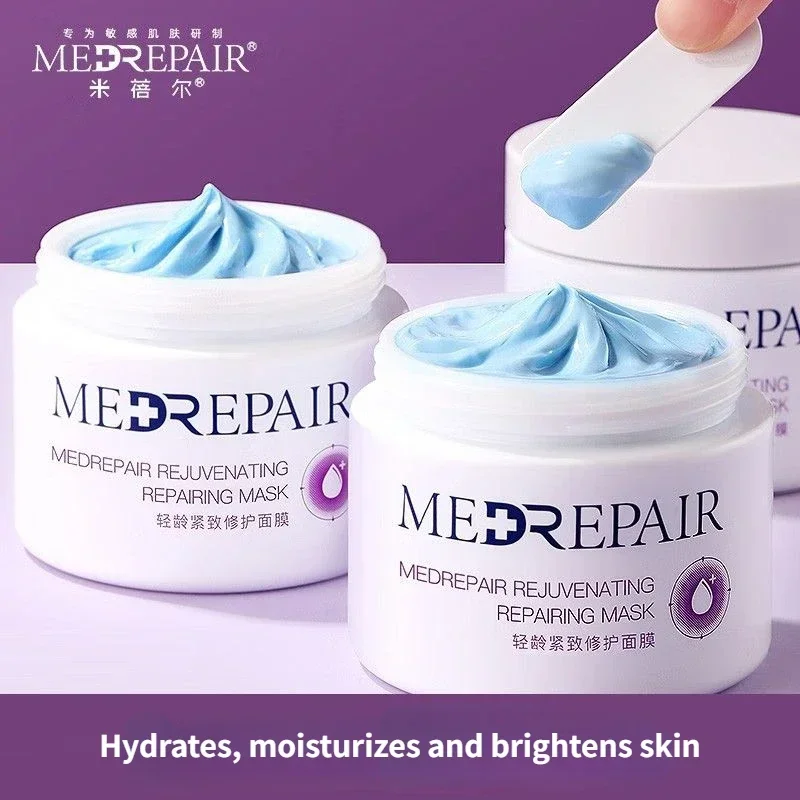 Medrepair-mascarilla aplicadora de vendaje azul, reparadora, hidratante, decoloración, líneas finas, reafirmante, brillo, barro, cuidado de la piel Facial