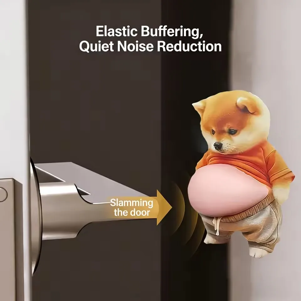 2 قطعة ملصقات شيبا إينو ثلاثية الأبعاد فائقة النعومة من السيليكون واقي مصد السيارة والأثاث ملصقات مضادة للتصادم، سيليكون ذاتي اللصق