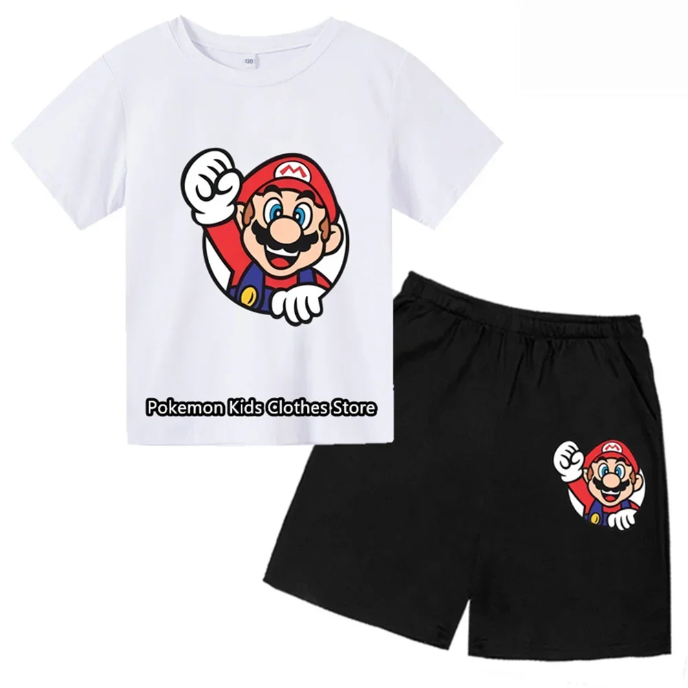 

New Super sonic T-shirt Shorts Two-piece set Children's Clothing Sets Kids Boys Girls Tops Tee sonic T-shirt Pants Suit