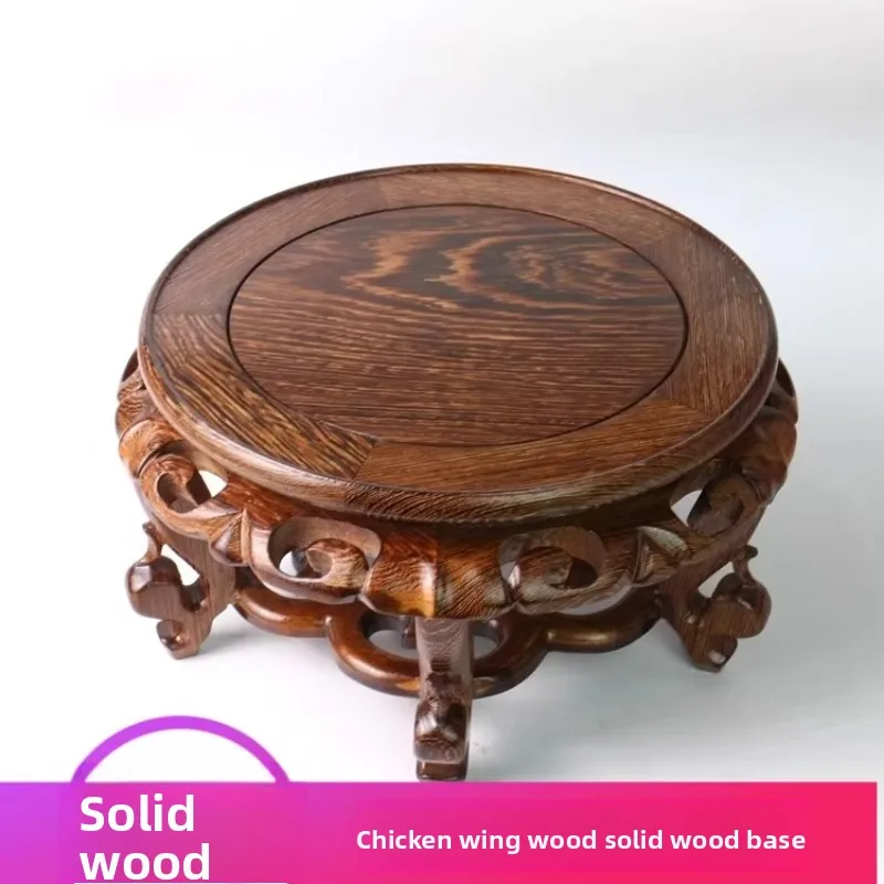 

Neo-Classical Chicken-Wing Wood Tiger-Leg Base, Carved Bonsai Display Stand, Defined Contours Chinese Decorative Ornament