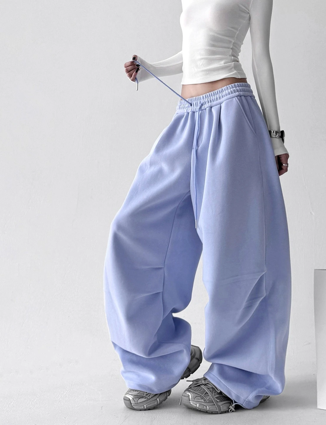 Girls' Sports Pants for Spring and Autumn 2026 New Style for Wearing Wide Leg Casual Pants