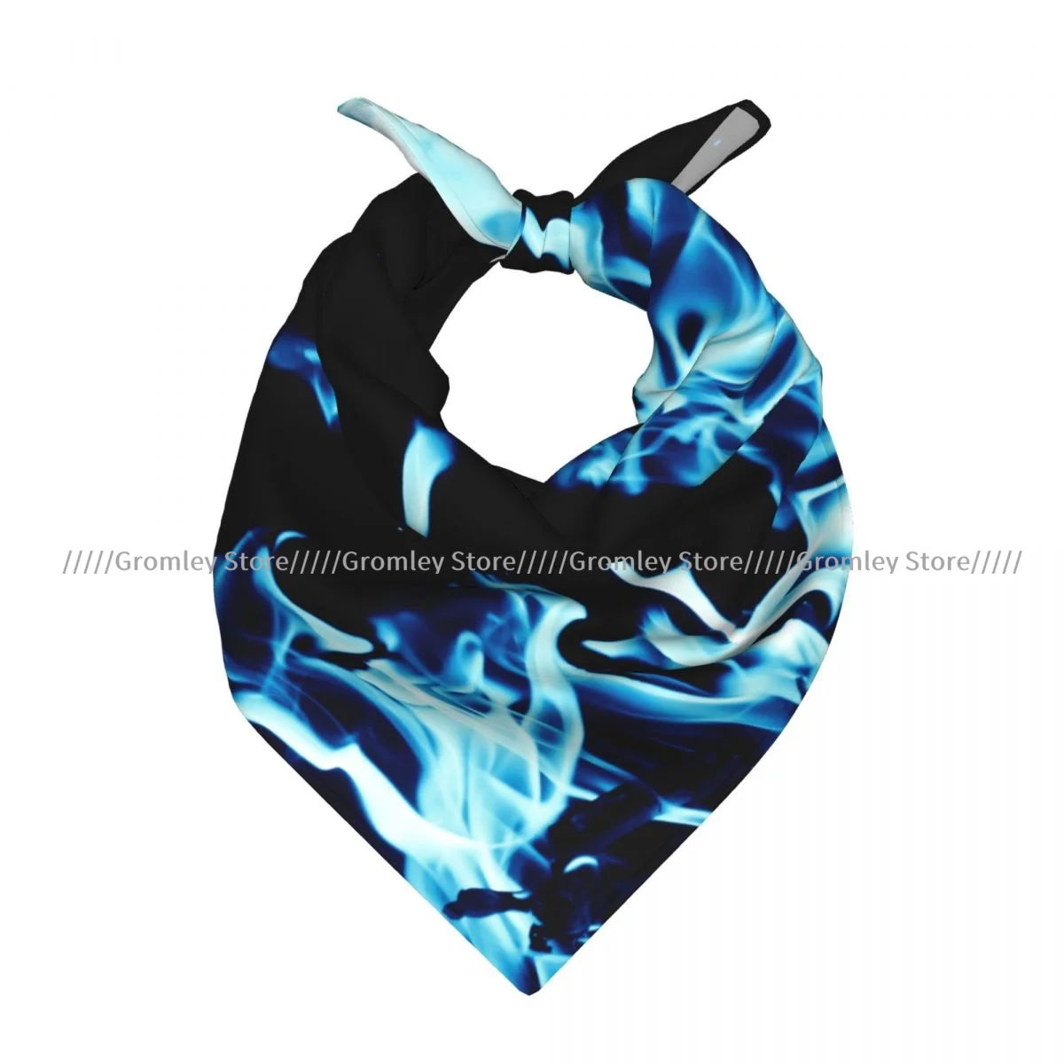 

Square Scarf Women Abstract Blue Flame Fire Bandana Headscarf