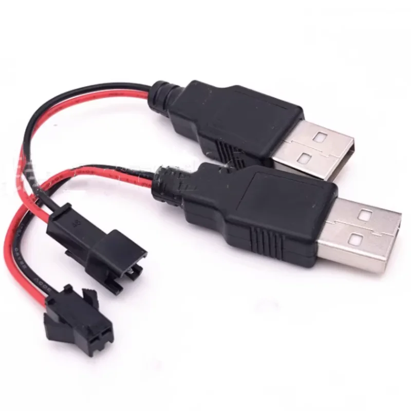 10cm USB to SM2.54 mm terminal line Male-female docking cable docking plug 2P with pin adapter USB charging cable