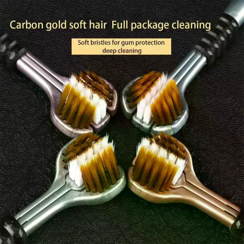 2-Piece Set Of 3-Sided Soft Bristle Toothbrushes For Adults Comprehensive Care Of Teeth And Gums