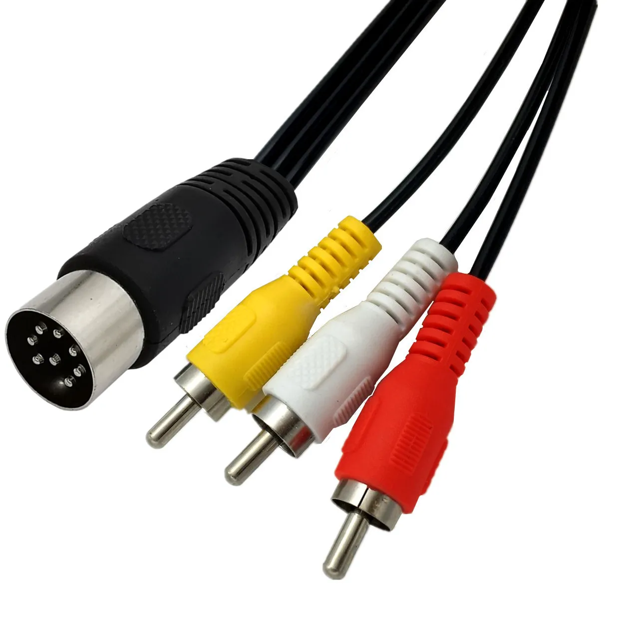 Din 8 Pin to3RCA kabel 8Pin Din męski wtyk do 3-RCA męski Adapter Audio kabel do instrumentu muzycznego sprzęt audio 0.5/1.8/3m