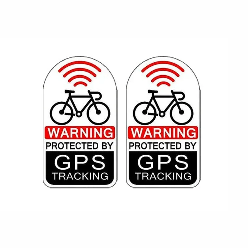 53mm*30mm 2PCs GPS Protected Tracking Warning Sticker Bicycle Bike Theft Prevention