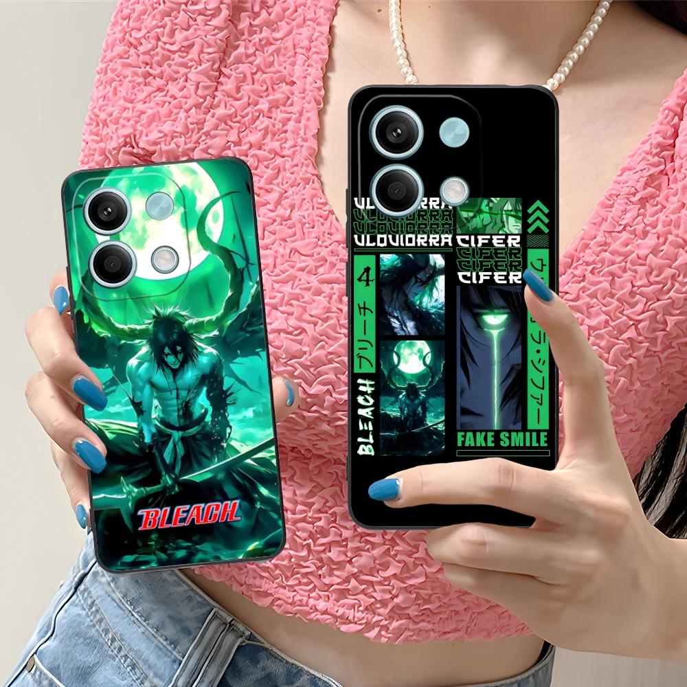 Bleach Ulquiorra Cifer Phone Case for Xiaomi Redmi Note 13 12 11 10 9 8 7 6 S A Pro Lite Plus 5G Black Smart Cellphones Cover