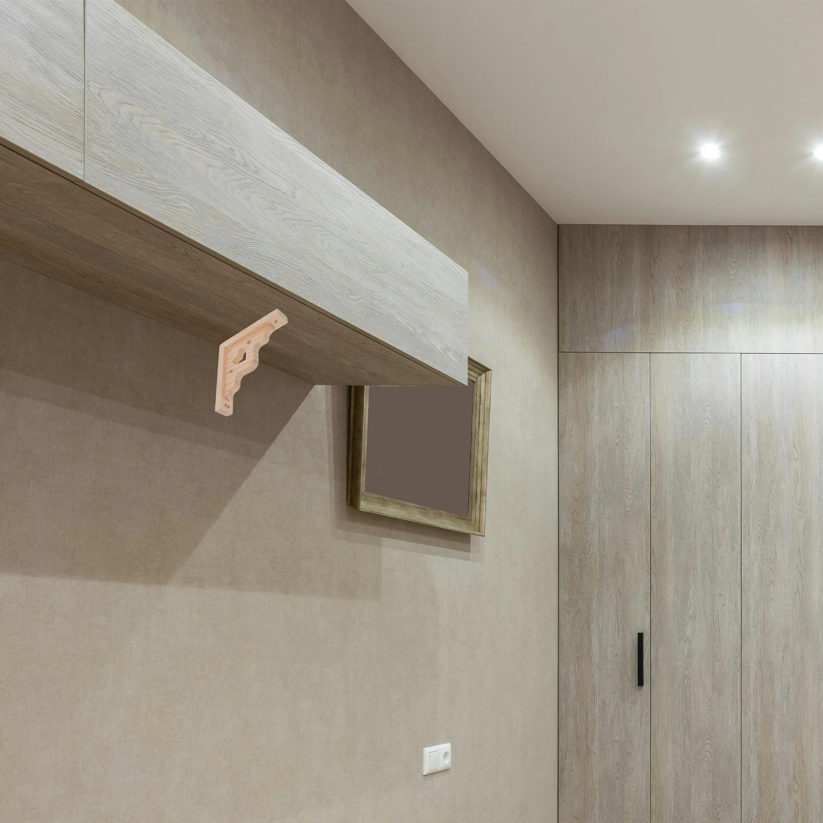 

Деревянный треугольный кронштейн для полки в деревенском стиле: настенная плавающая опора для полки для спальни, кабинета, экономия места, угол из массива дерева