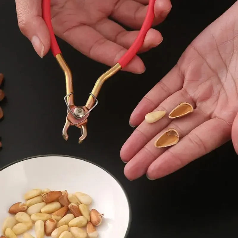 Multifunctional Pliers Clip Peeling Pliers Walnut Clip For Dried Fruit Pine Nuts Clip Red Handles Hardware Kitchen Gadgets