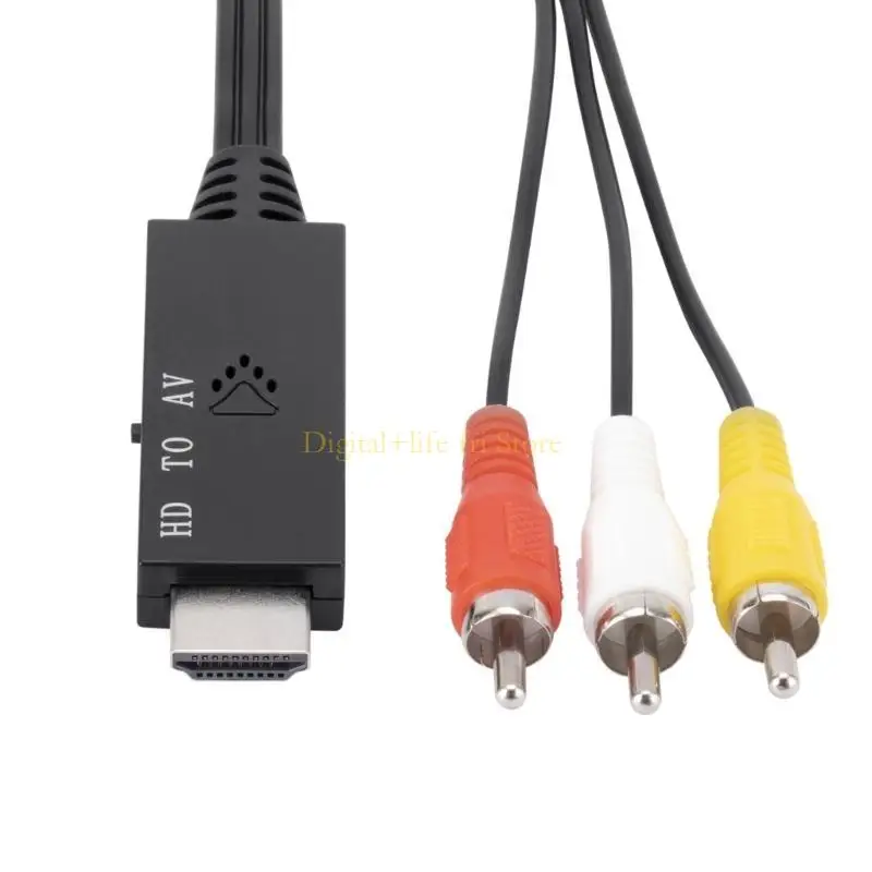 

E06D to RCA Converter Adapter Easy Operation, Male AV and Male Connectors,for TV Box