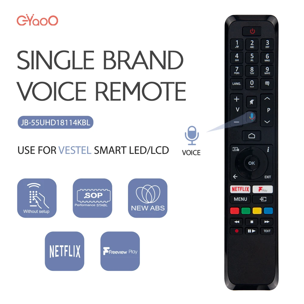 Replacement For Vestel Voice Remote Control Smart TV Remoto Netflix Button For Finlux Edenwood 4K Smart Television