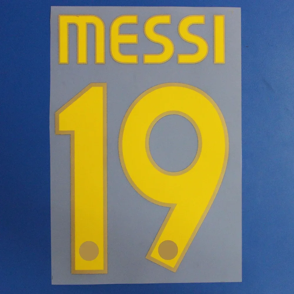 Super A Retro 0708 2007 2008 messi19 ronaldinho Barce number font print, Hot stamping patches badges