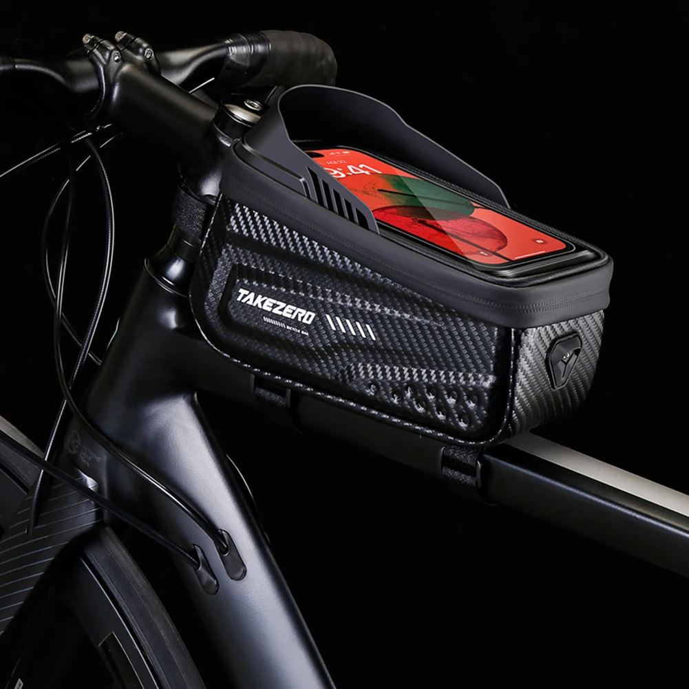 1L Bike Front Frame Bag Waterproof Front Top Frame Tube Bag 6.8 Inch Touch Screen Road Bike Accessories