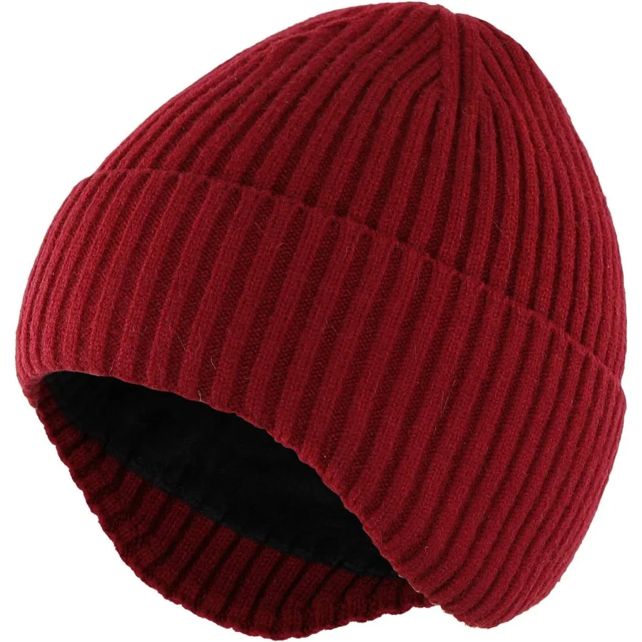 

Шапка-бини Connectyle на флисовой подкладке для мужчин и женщин, теплые зимние шапки с ушками, эластичная вязаная шапка в рубчик с черепом