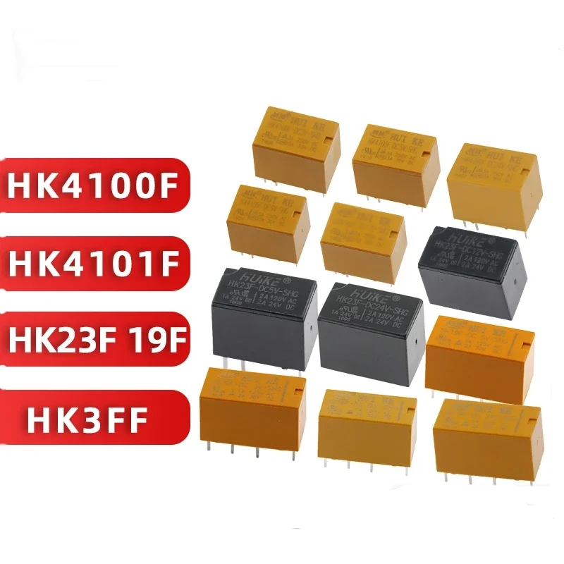 5PCS New Original  HK3FF HK19F HK23F HK4100F-DC3V 5V 9V 12V 24V-SHG A Power Relay  HK4100F-DC12V-SHG  HK23F-DC5V-SHG  HK19F-DC3V