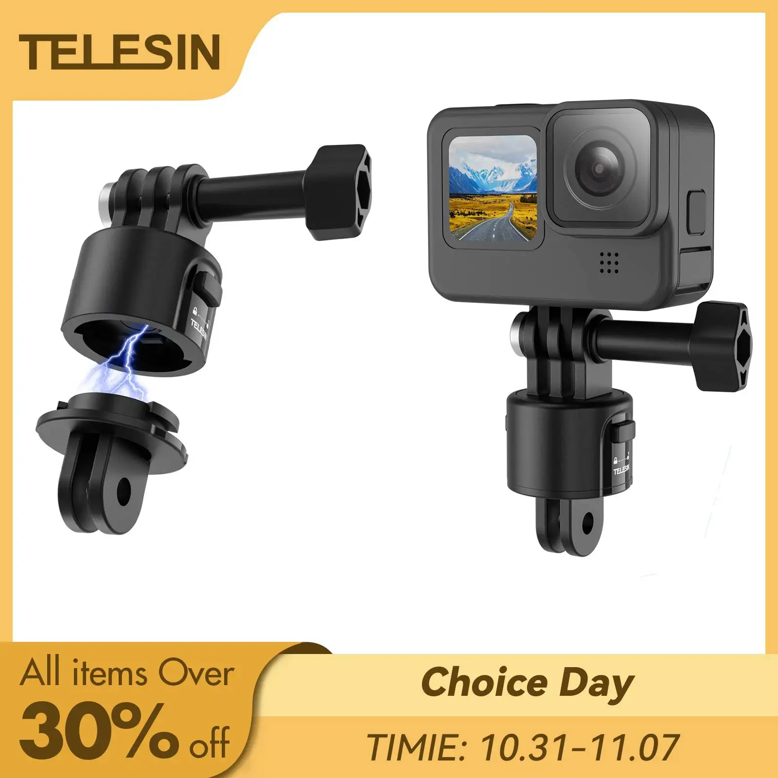 

TELESIN Magnetic Quick-release adapter with 1/4 screw For Gopro Hero Insta 360 DJI OSMO Action Action camera accessories