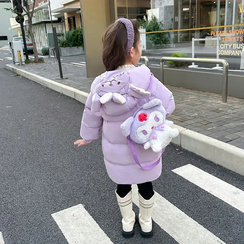 

Sweet Kuromi Anime Kawaii Sanrio Warm Casual Long Sleeve Jacket Cute My Melody Cotton Padded Winter Clothes Gifts for Kids