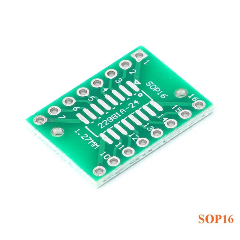 50pcs SOP16 SSOP16 TSSOP16 Pinboard to DIP16 Adapters Plate Converter Board 0.65mm1.27mm IC Socket PCB Integrated Circuits
