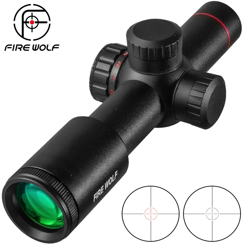 Tactical AK47 AK74 AR15 Hunting Scope 4.5X20 E Red Illumination Mil-Dot Riflescope