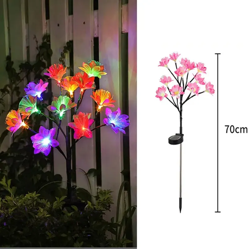 Imagem -06 - Outdoor Camellia Flower Light Waterproof Garden Sunlight Decorative Landscape Lamp Backyard And Party Decoration