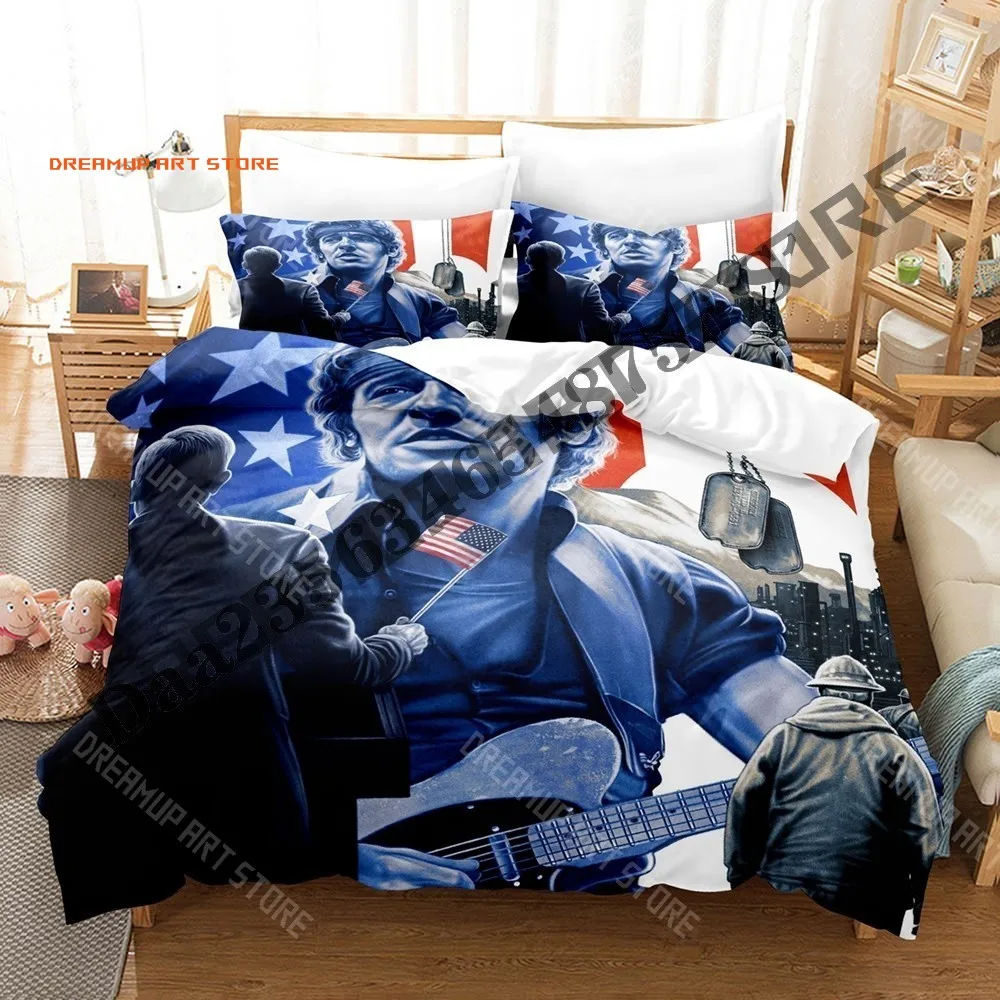 2026 Bruce Springsteen E Street Bettwäsche-Set Einzelbett Doppelbett Queen-Size King-Size Bettset für Erwachsene und Kinder Schlafzimmer Bettbezug-Sets Bettlaken