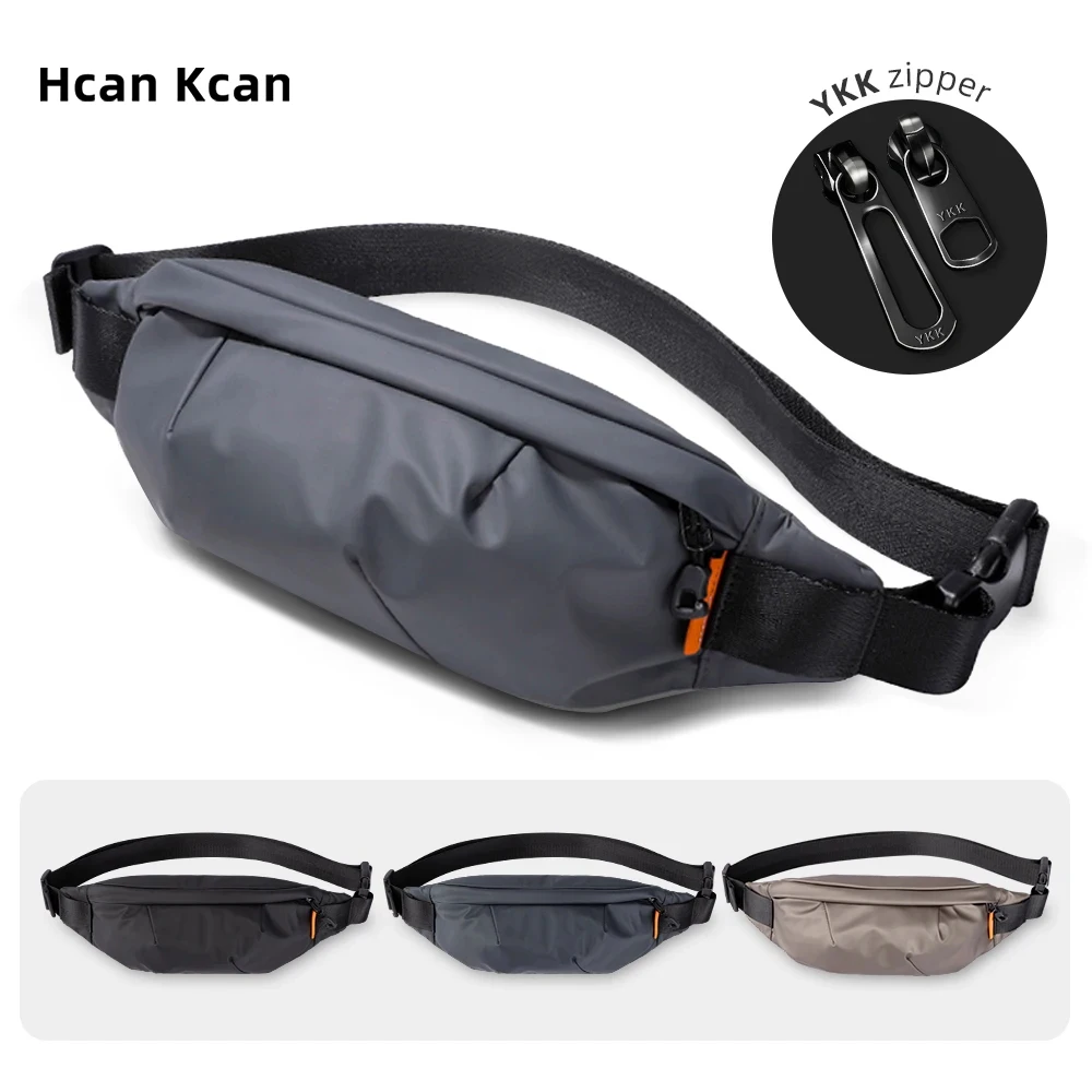 HcanKcan-riñonera multifuncional para hombre, bolsos cruzados a la moda, bolsa de pecho para deportes al aire libre, paquete de teléfono, bolso de hombro impermeable para ciclismo