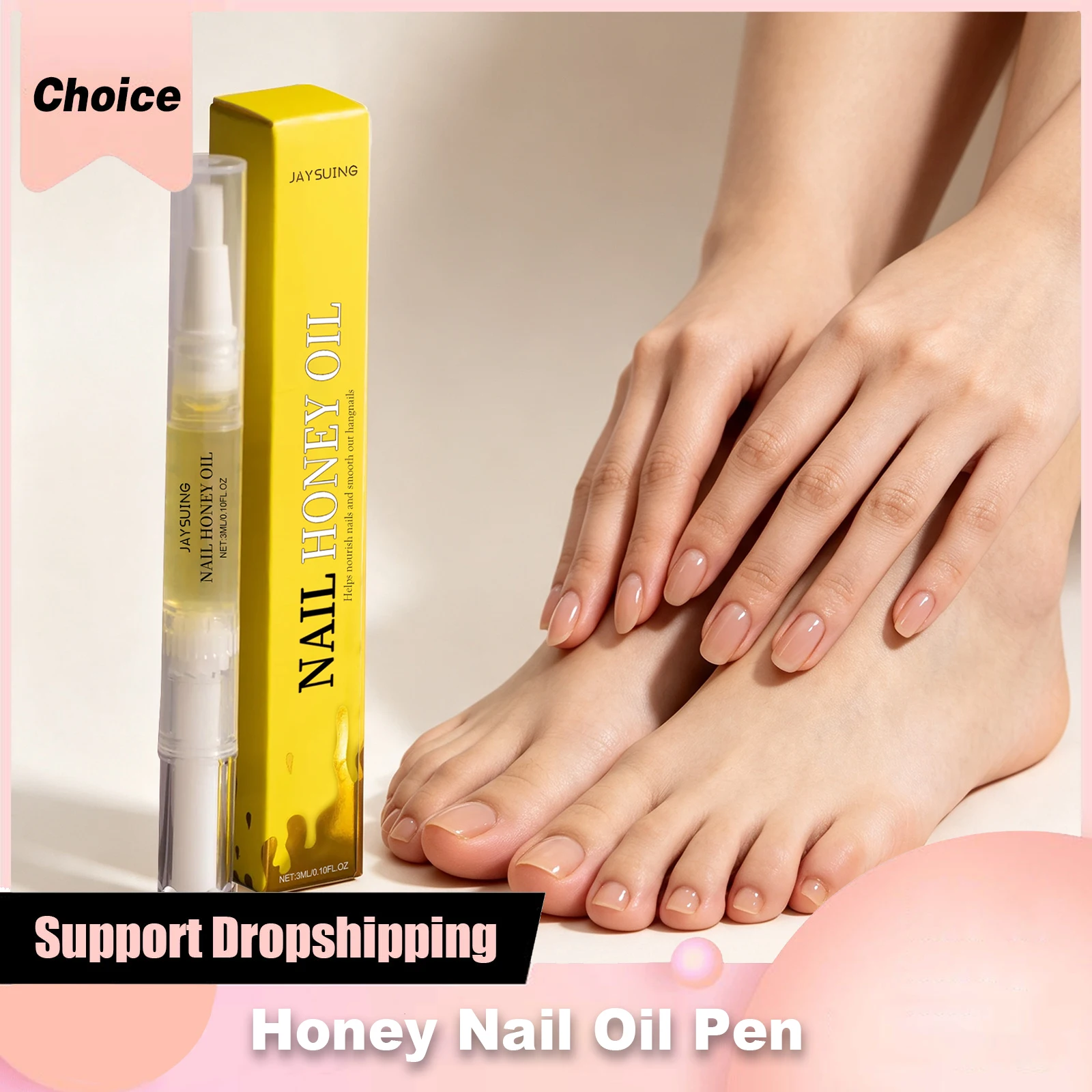 Honey Nail Nutrition Oil Pen Repairs Moisturizing Reduce Dryness Strengthen Toenail Anti-Cracking Revitalizing Nails Cuticle Oil