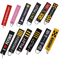 Fashion Avation Keychain Pilot Engineer Key Tags for Cars Motorcycles Embroidery Men Car Key Chain OEM Keychains Car Accessory