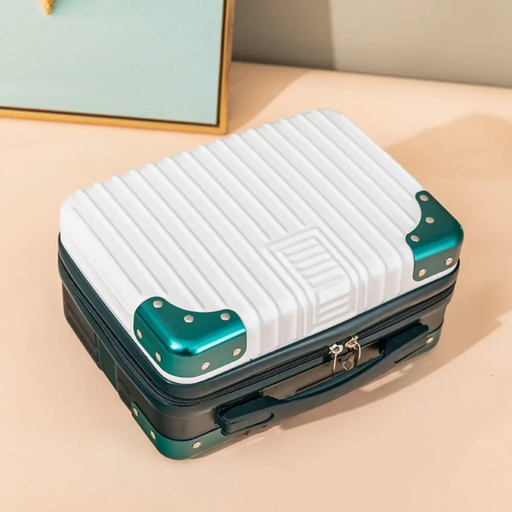 14 inch Small Mini Travel Suitcase Password Box Cosmetic Box Hand Luggage Organizer Makeup Case Boarding Case With Metal corner