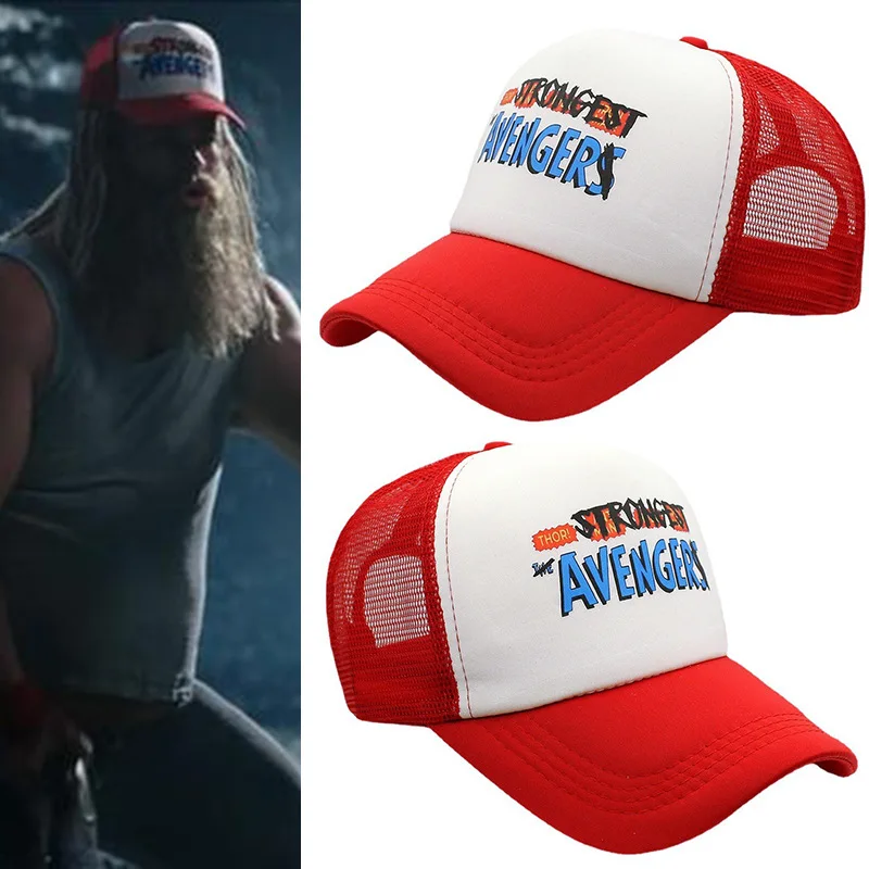 Thor Hat the Strongst Avengers Sol Same Style Printed Mesh Cap Marvel Sunshade Baseball Cap Children Adult Hat Peaked Cap