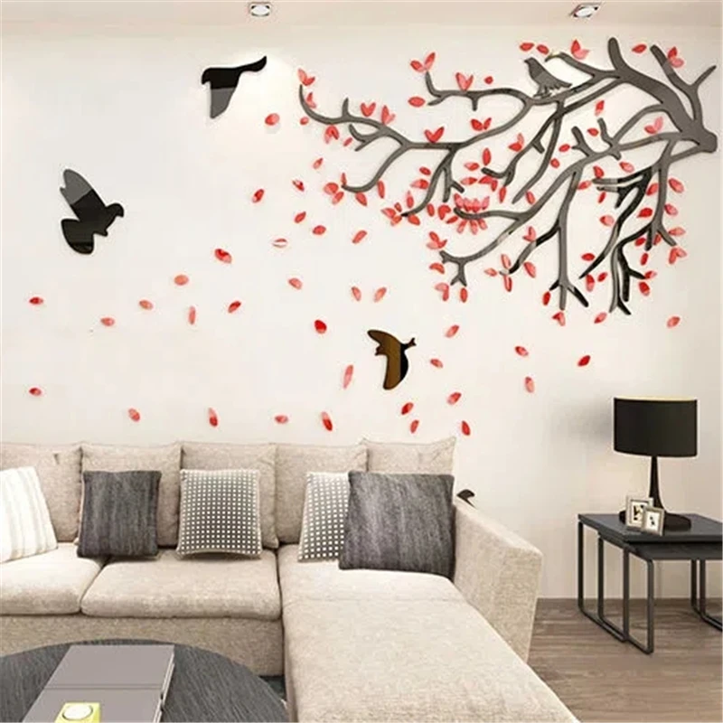 

Creative Acrylic 3D Stereo Wall Stickers Living Room TV Background Wall Decoration Wall Stickers Warm Home Wall Decor Decals