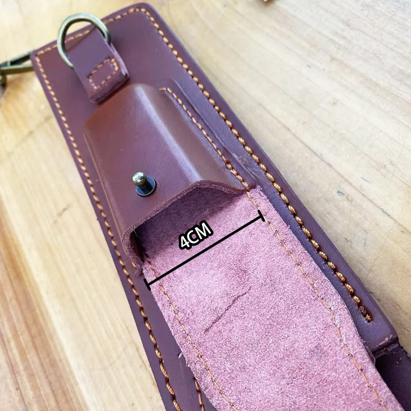 1PC Strap Style Scabbard Universal Straight Knife Folding Knife Engraved Leather Case Cowhide Storage Case Handmade Knife Cover