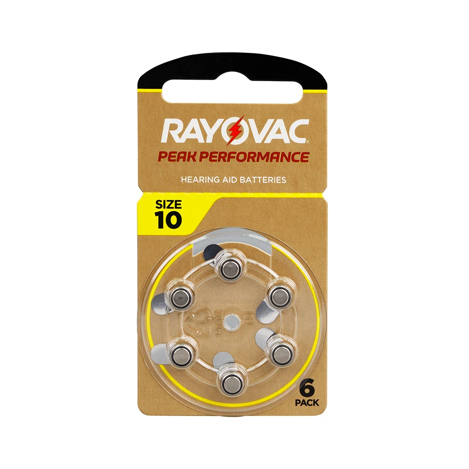 60 قطعة/صندوق Rayovac الذروة A10 الزنك بطارية الهواء 10A 10 PR70 A10 بطاريات السمع
