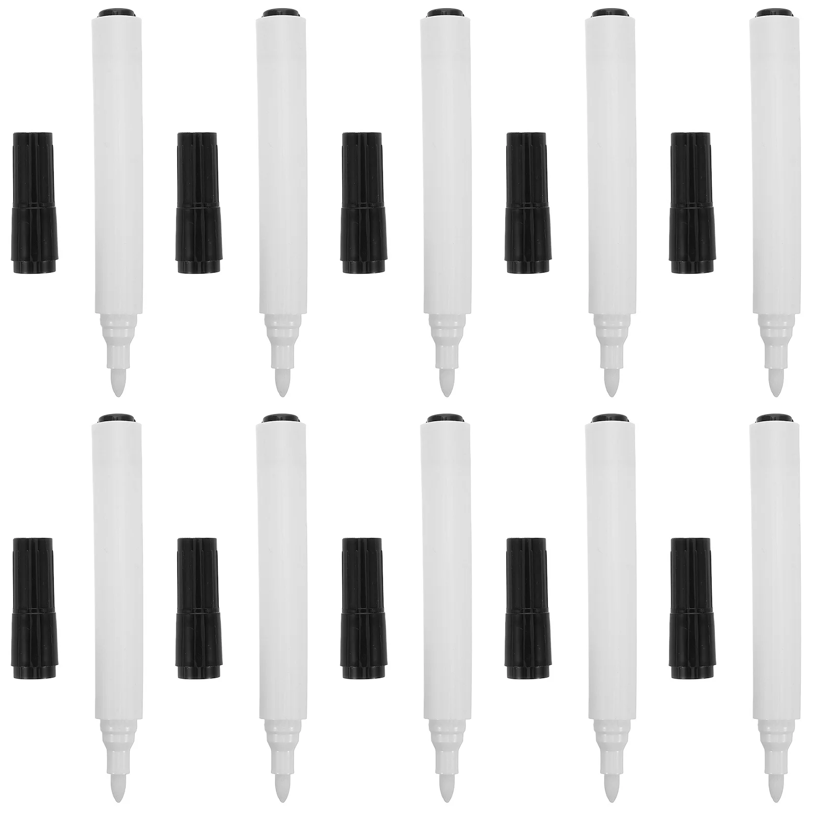 10Pcs Blackboard Pen Shells Refillable Dry Erase Markers Fine Tip Easy Wipe Smooth Ink Flow for Whiteboard Glass